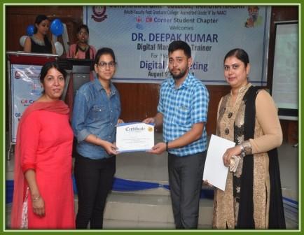 C# Corner Student Chapter Organized Training on-Digital Marketing